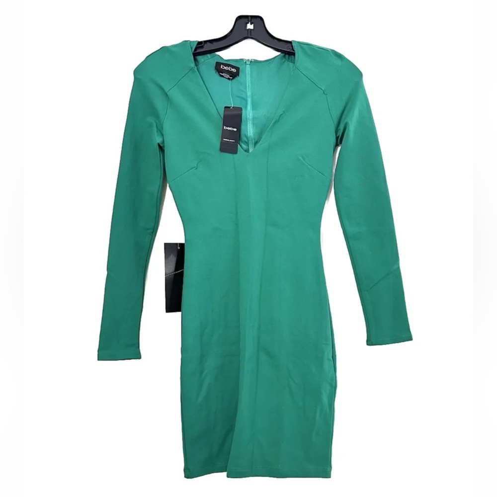 NWT VINTAGE 2000S BEBE GREEN BODYCON DRESS